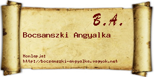 Bocsanszki Angyalka névjegykártya